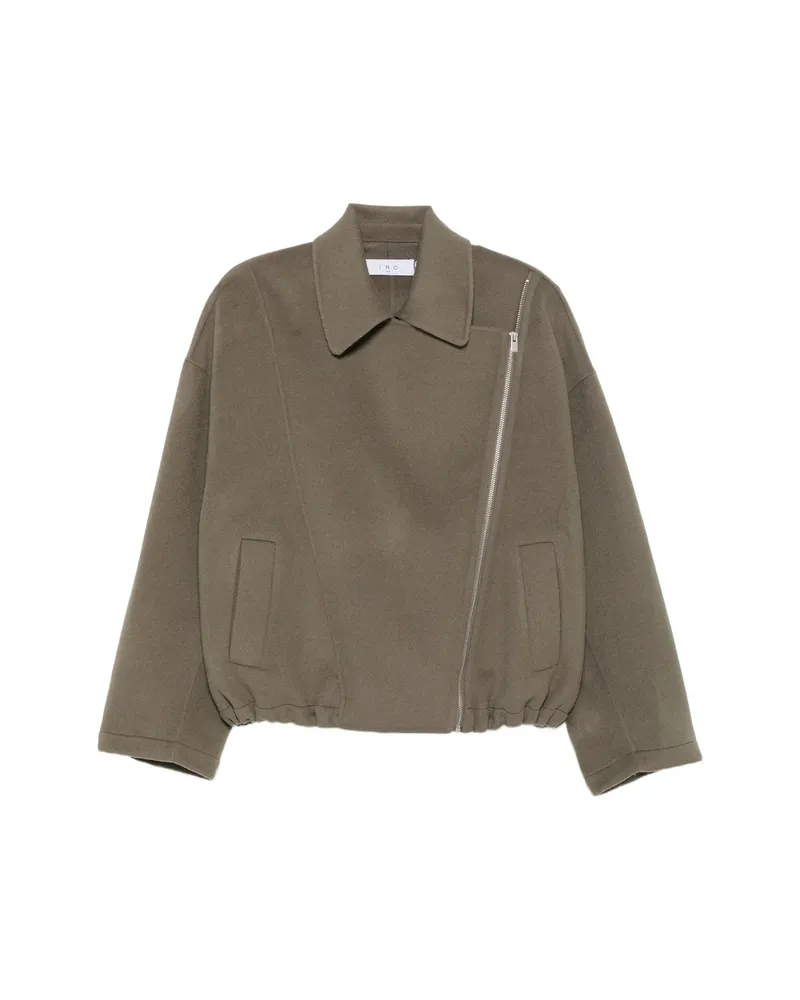 IRO Asymmetric-zip Jacket Green