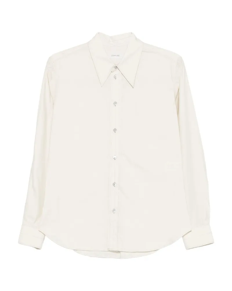 Christophe Lemaire Button-down Long-sleeve Shirt Neutrals
