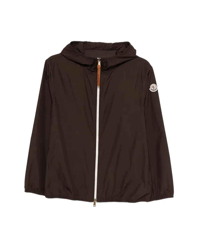 Moncler Hooded Bomber Jacket Brown