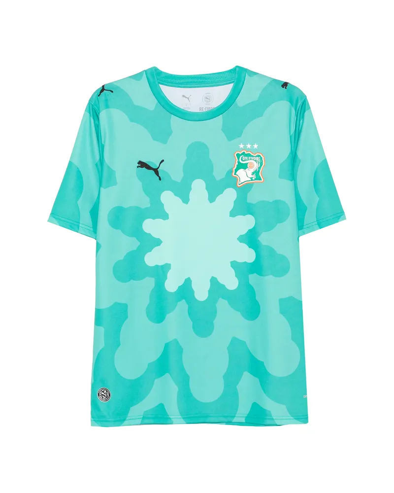 Puma X FIF X Salehe Bembury Graphic-print Logo-patch T-shirt Green