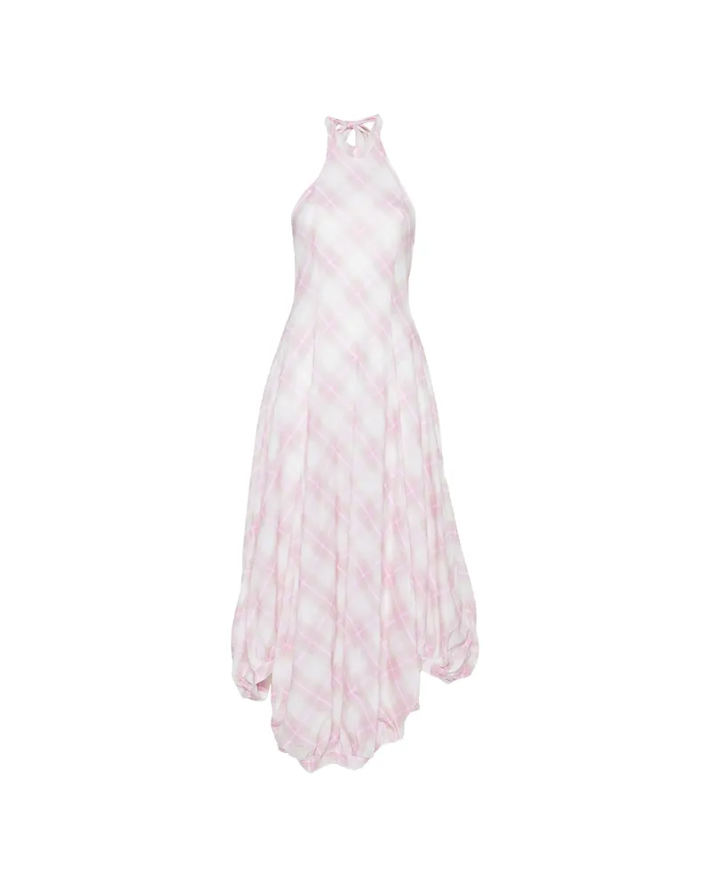 GIMAGUAS Checked Asymmetric-hem Dress White