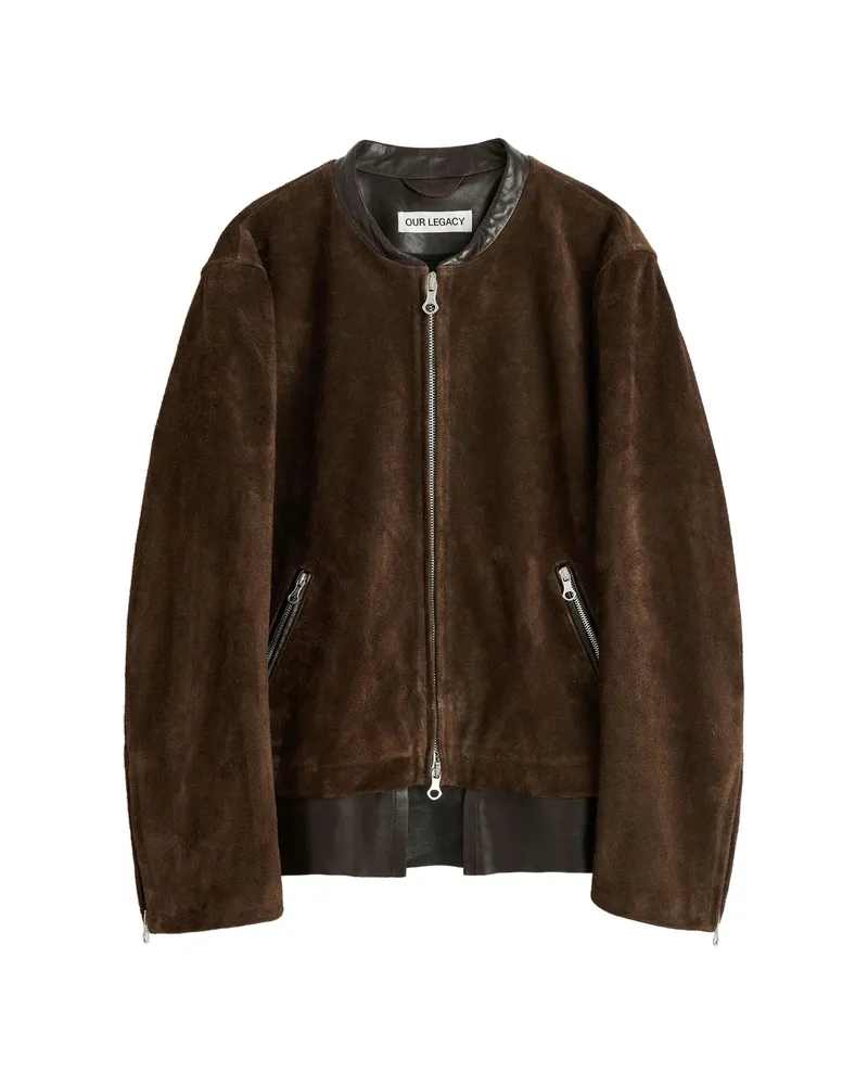 Our Legacy Drift Zip-fastening Suede Jacket Brown