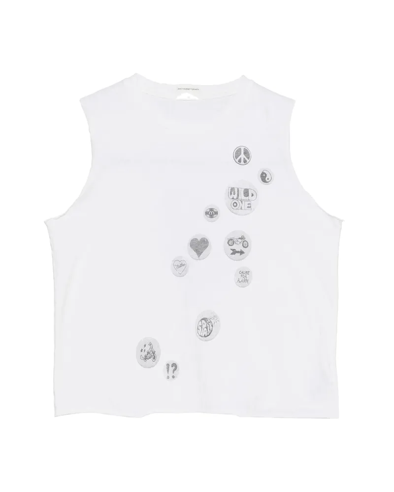 Mother Graphic-print Sleeveless Top White