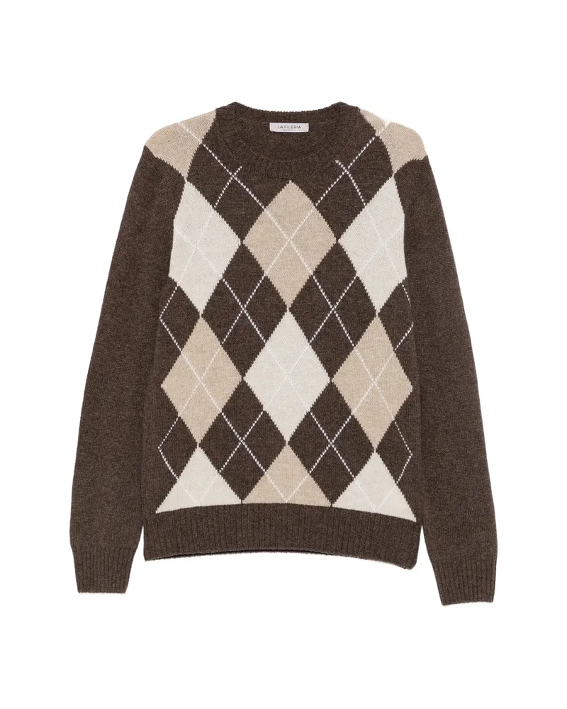 La Fileria Argyle-knit Sweater Brown
