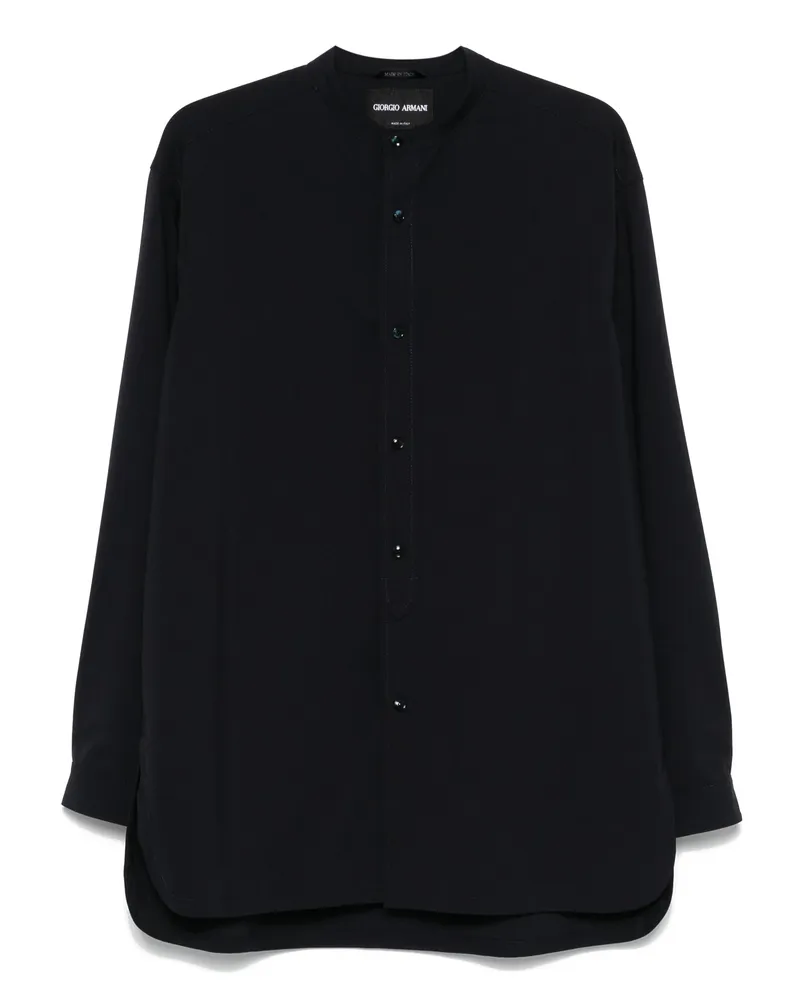 Giorgio Armani Wool Shirt Blue