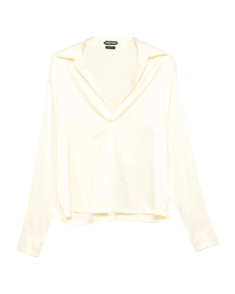 Tom Ford V-neck Satin Blouse Yellow