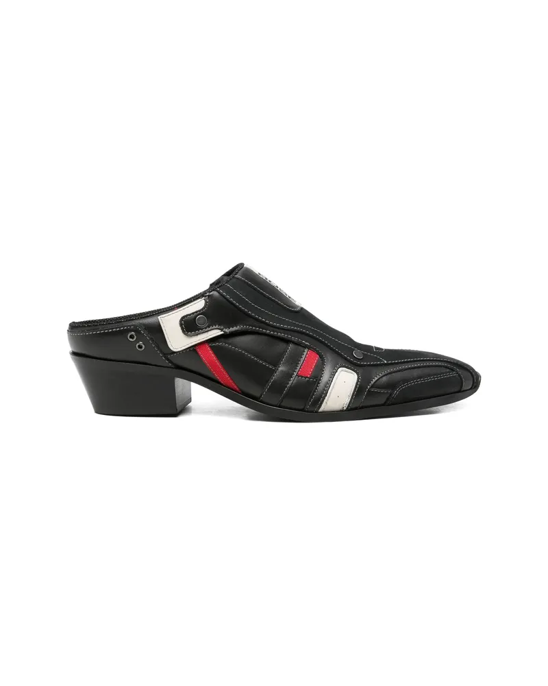 Martine Rose Panelled Leather Mules Black