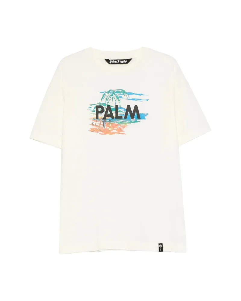 Palm Angels Graphic-print T-shirt Neutrals