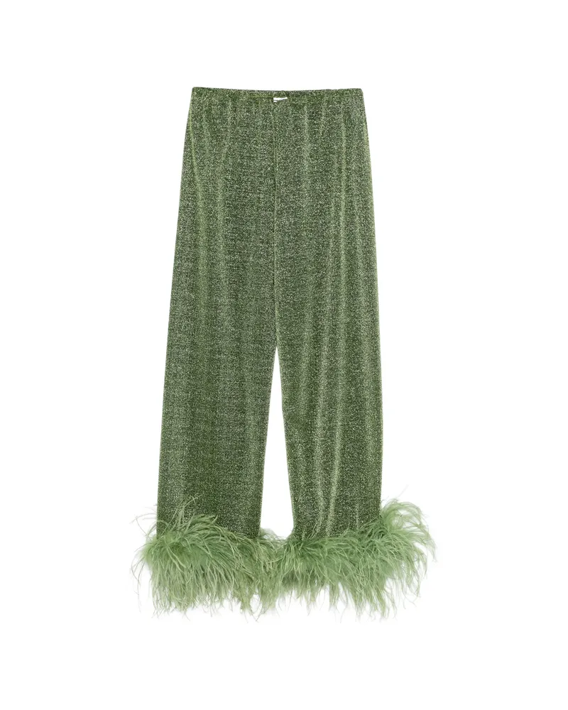 Oséree Lumiere Plumage Straight Trousers Green