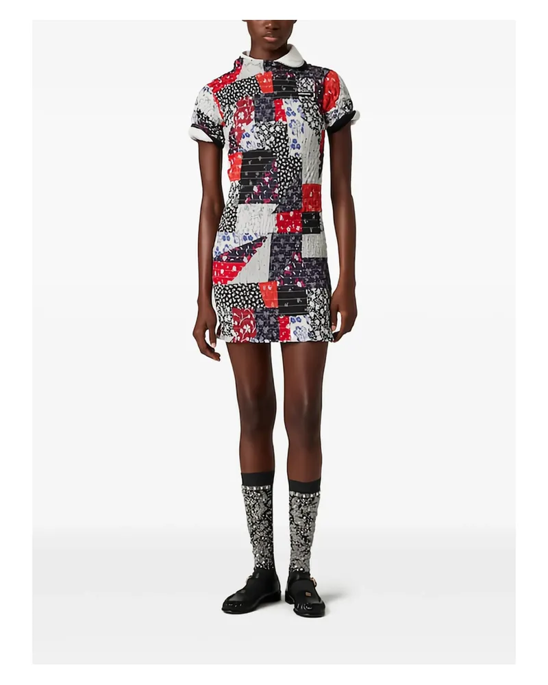Miu Miu Patchwork Poplin Mini-dress Blue