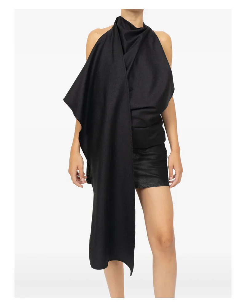 Róhe Draped Open-back Top Black