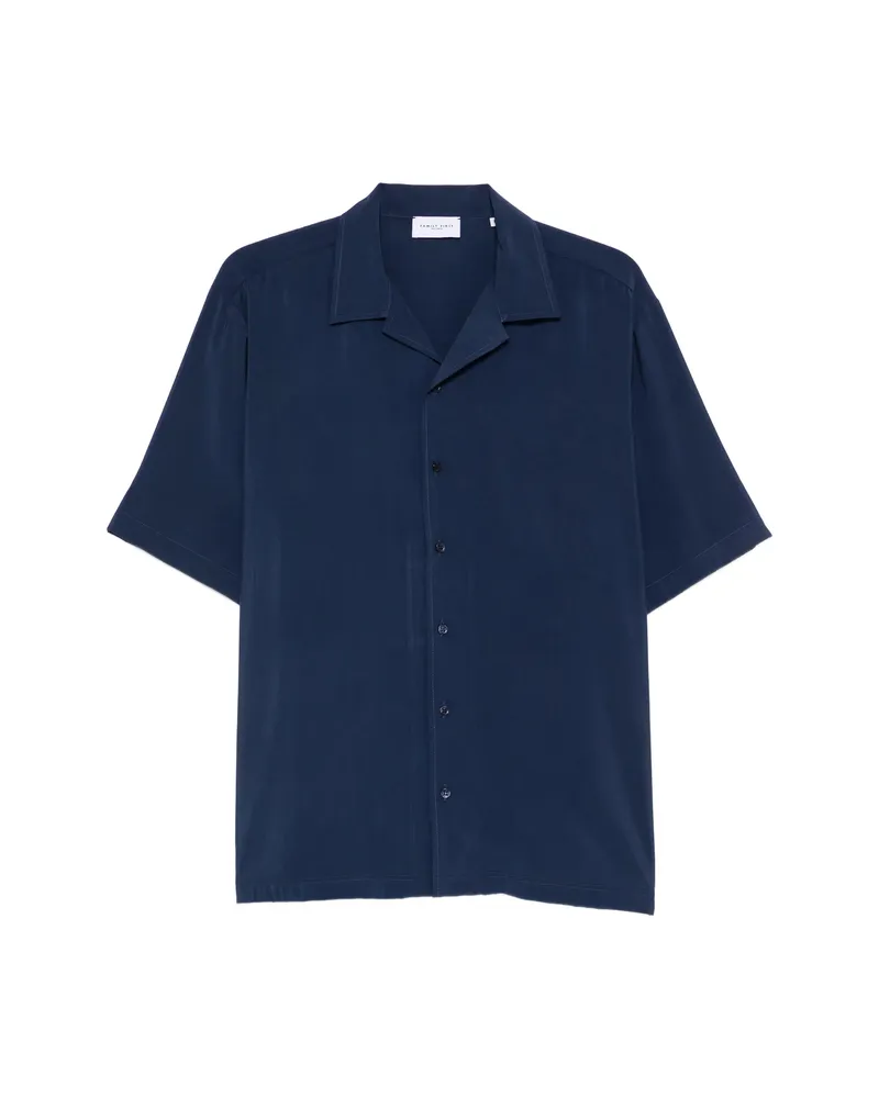 Family First Revere-collar Button-fastening Shirt Blue