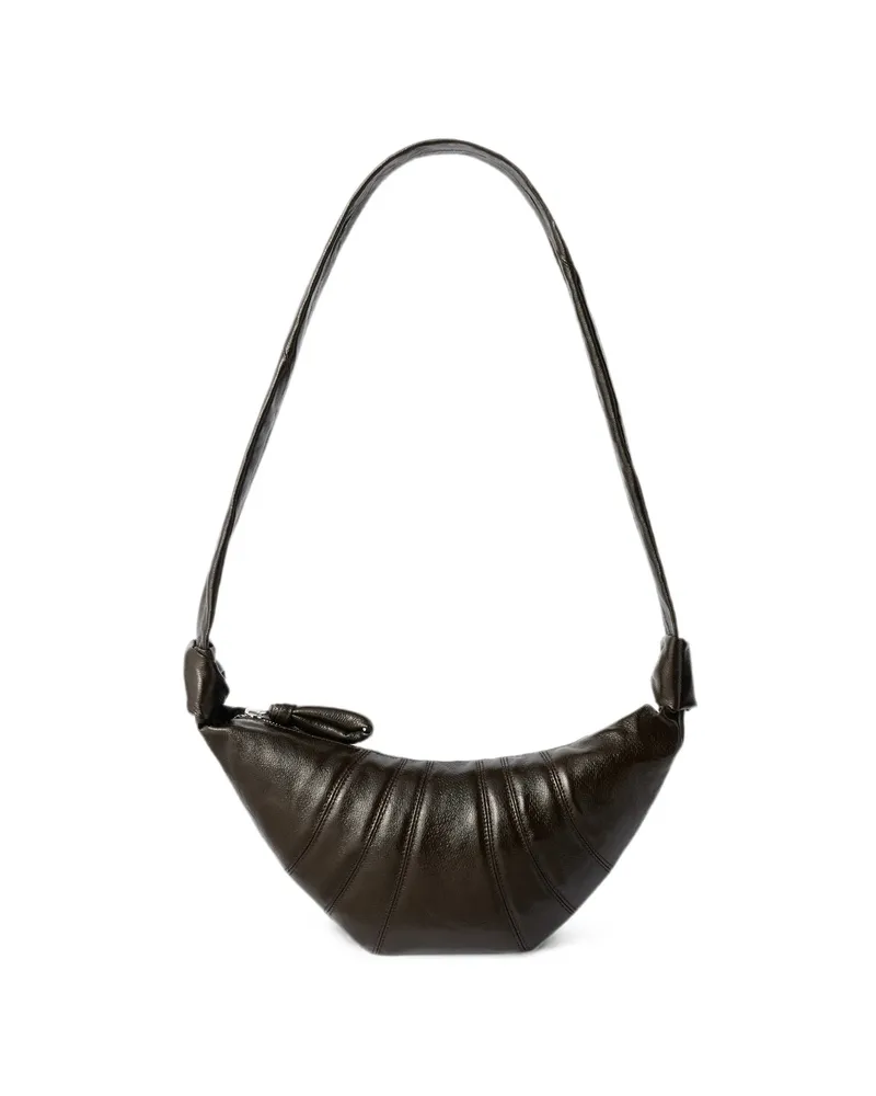 Christophe Lemaire Small Croissant Bag In Coated Cotton Green