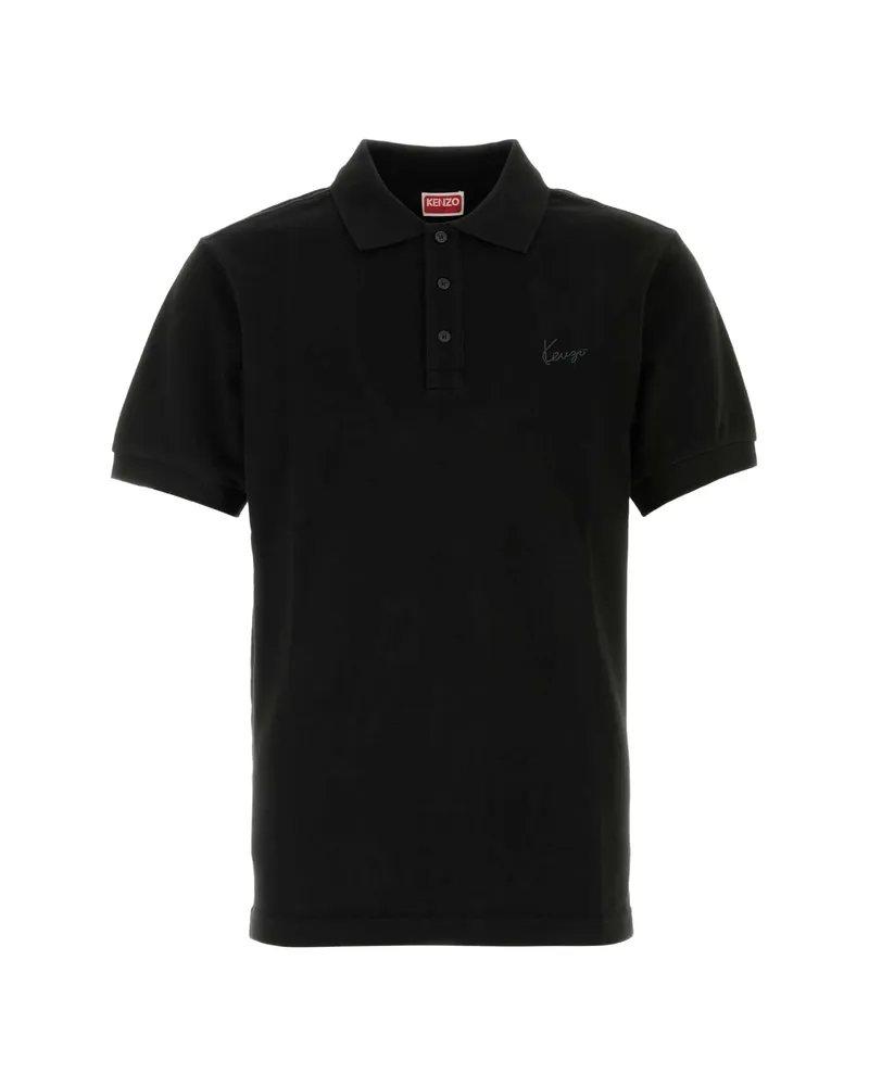 Kenzo Logo-detail Slim-fit Polo Shirt Black