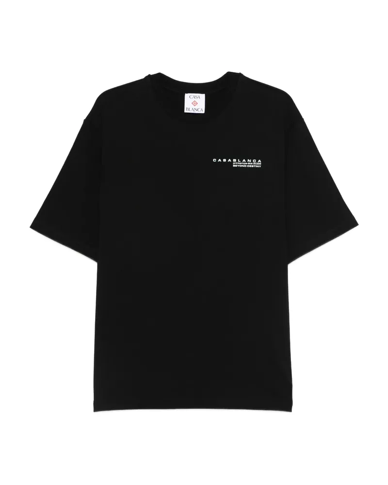 Casablanca Paris Glitch Orchid Oversized T-shirt Black