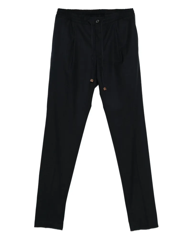 Incotex Drawstring Straight-leg Trousers Black