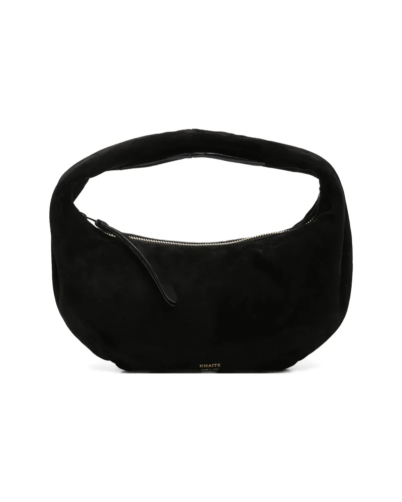 KHAITE Mini Olivia Suede Tote Bag Black