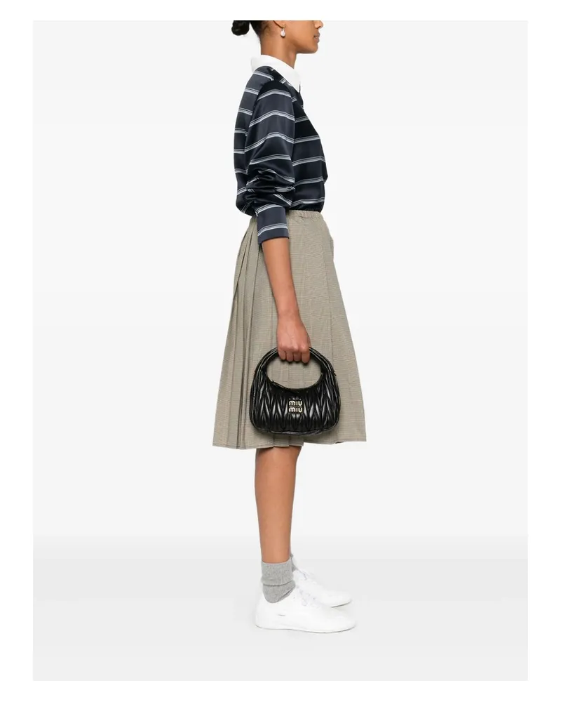 Miu Miu Wander Matelassé Leather Tote Bag Black
