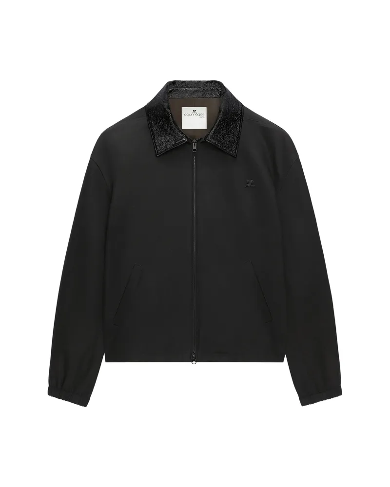 Courrèges Vinyl-collar Bomber Jacket Black