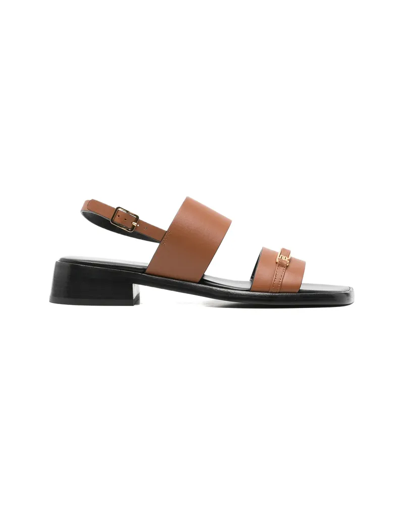 Sergio Rossi Logo-plaque Buckled Sandals Neutrals