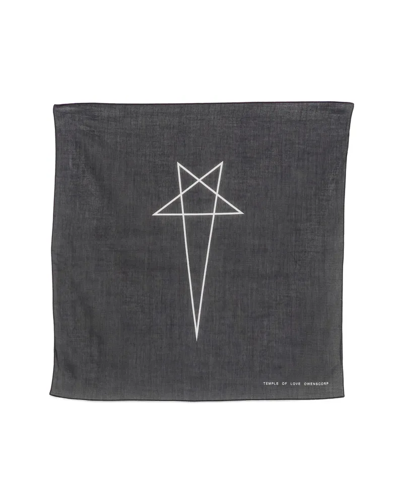 DRKSHDW by Rick Owens Pentagram Logo-print Scarf Black