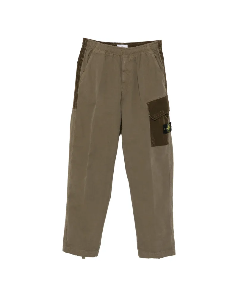 Stone Island Logo-patch Cotton Cargo Pants Green