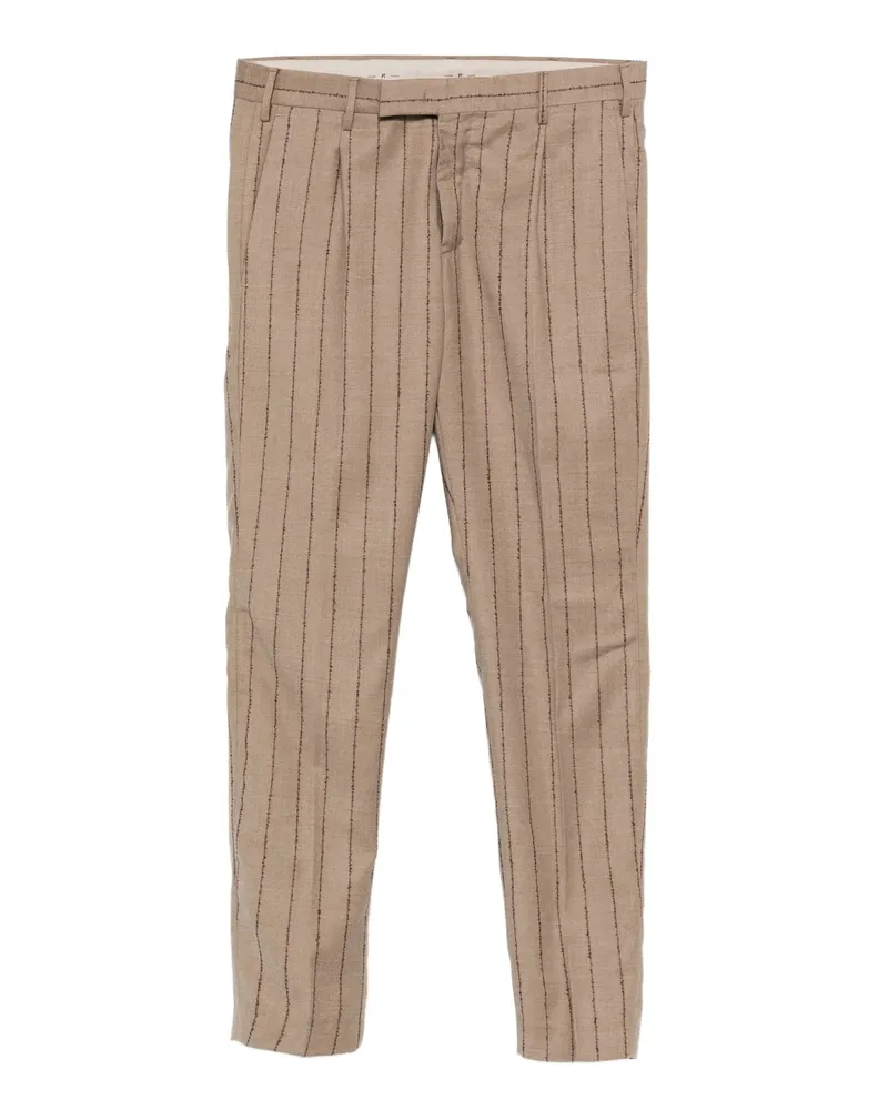 PT TORINO Stripe-pattern Trousers Brown