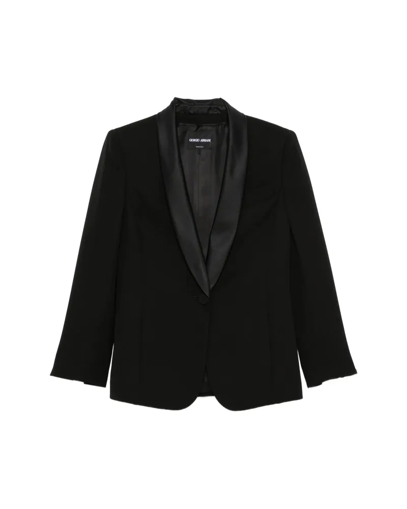 Giorgio Armani Satin-lapel Single-breasted Jacket Black