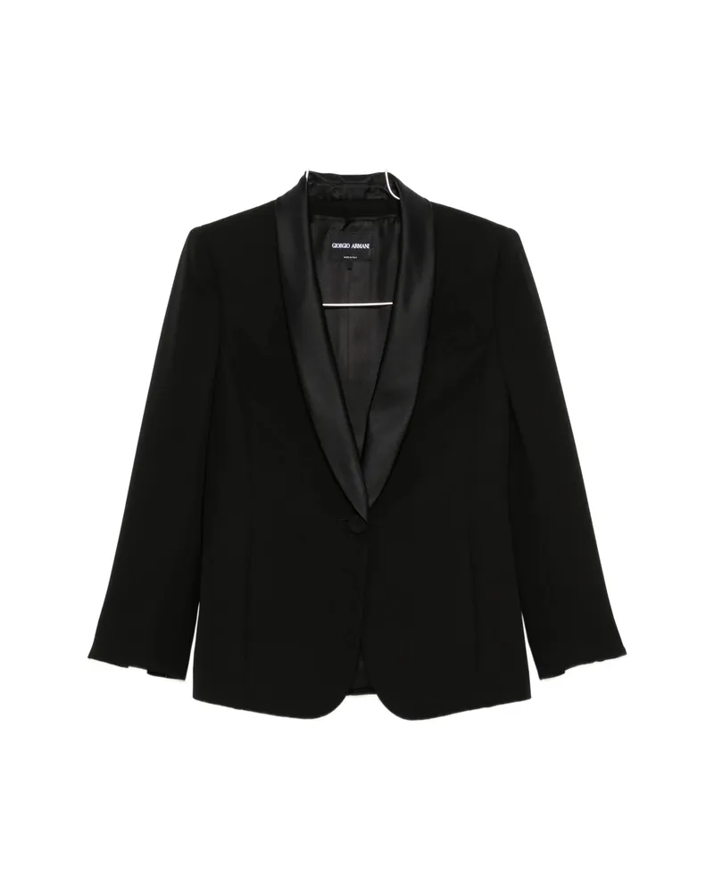 Giorgio Armani Satin-lapel Single-breasted Jacket Black