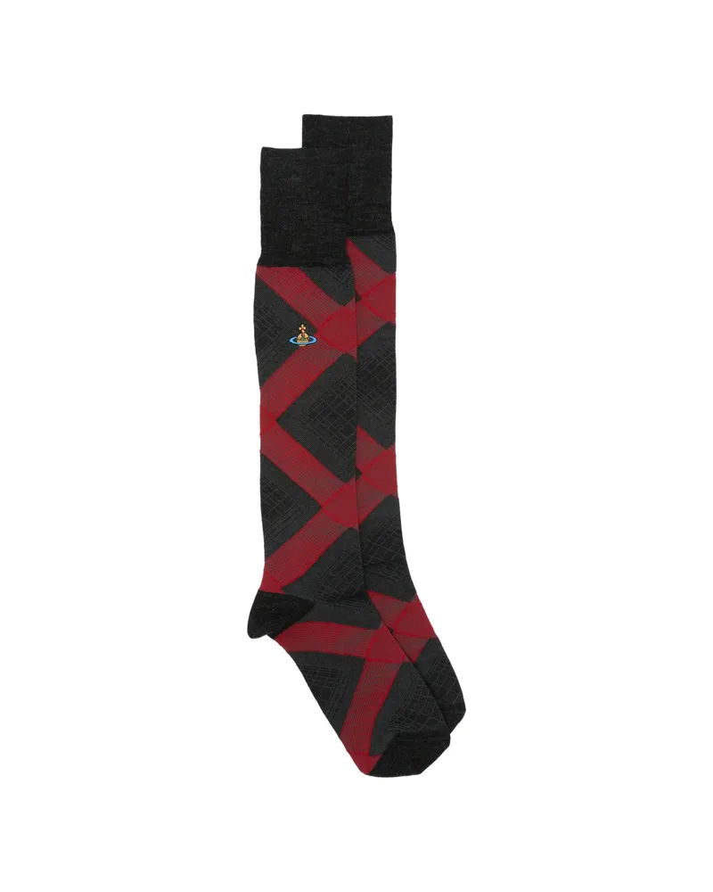 Vivienne Westwood Quadrophenia Orb-embroidered High Socks Black