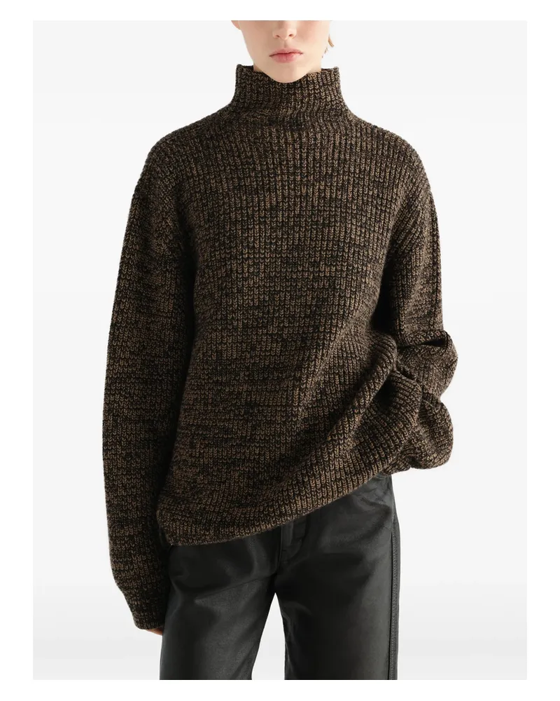 Christophe Lemaire High-neck Sweater In Yak Alpaca Brown