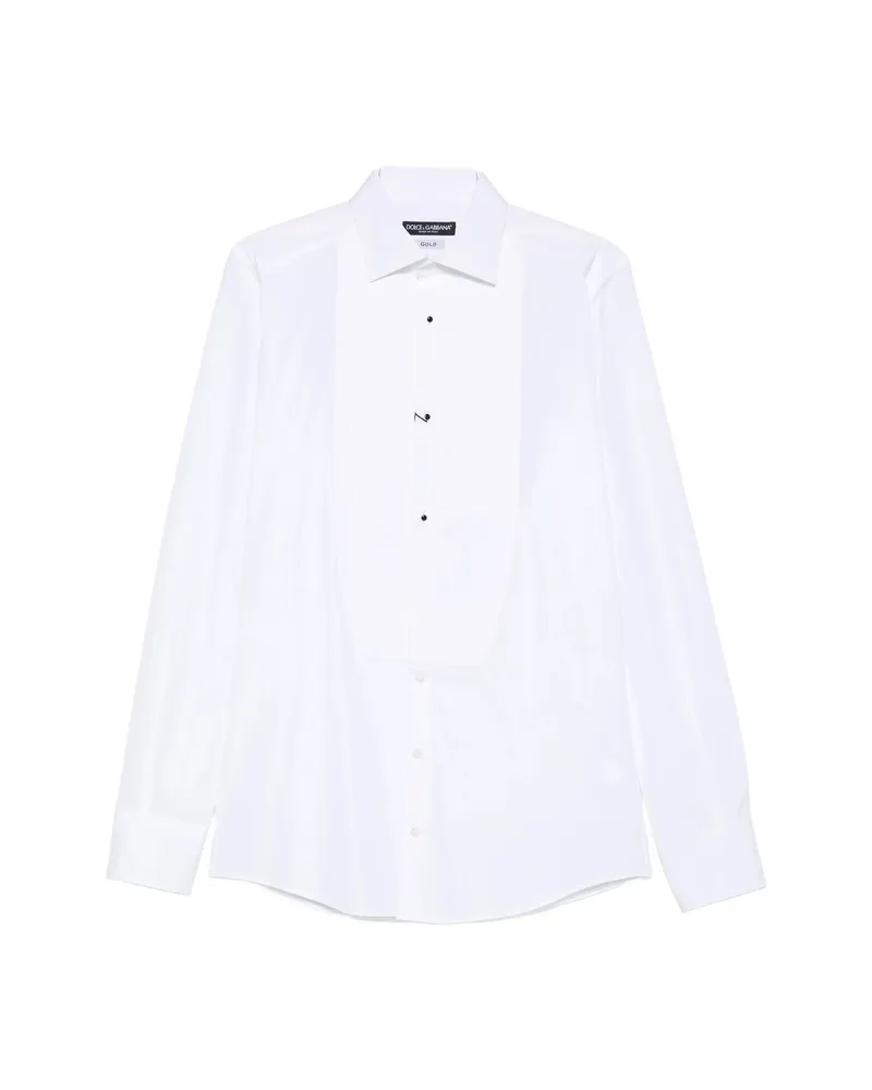 Dolce & Gabbana Button Bib Shirt White