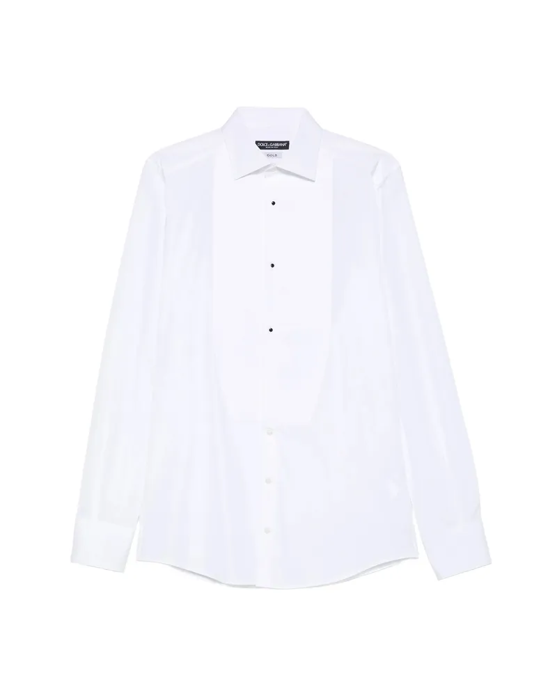 Dolce & Gabbana Button Bib Shirt White