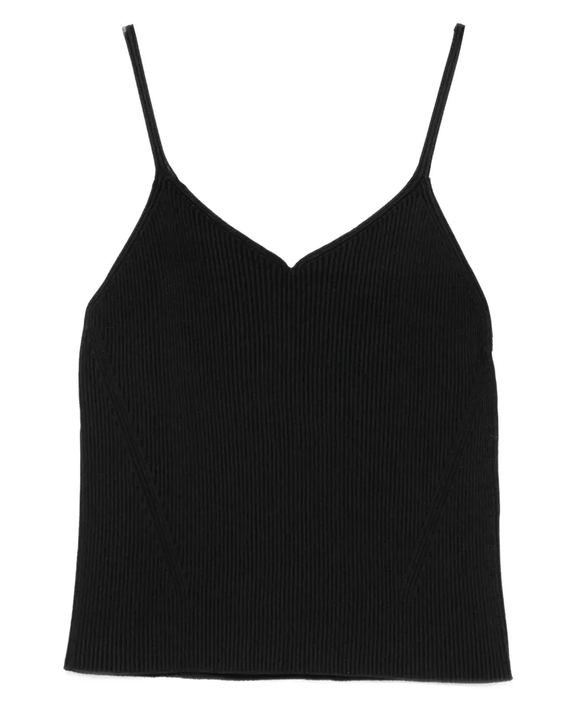 CFCL Ribbed V-neck Top Black