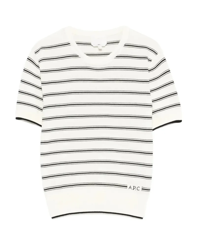 A.P.C. A. p.c. Striped-pattern T-shirt White