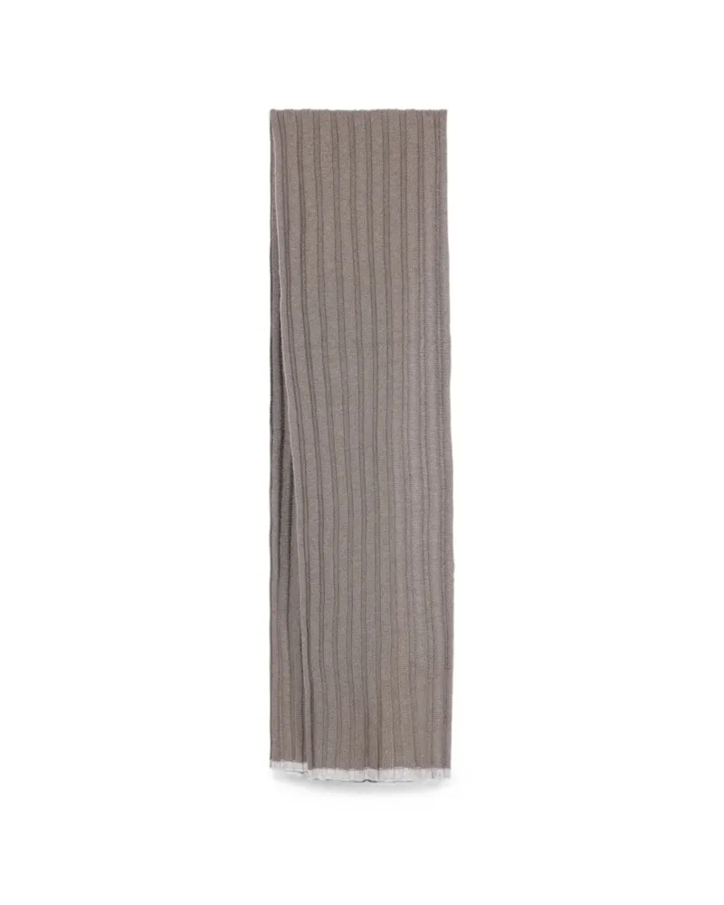 Brunello Cucinelli Ribbed-knit Cashmere Scarf Green