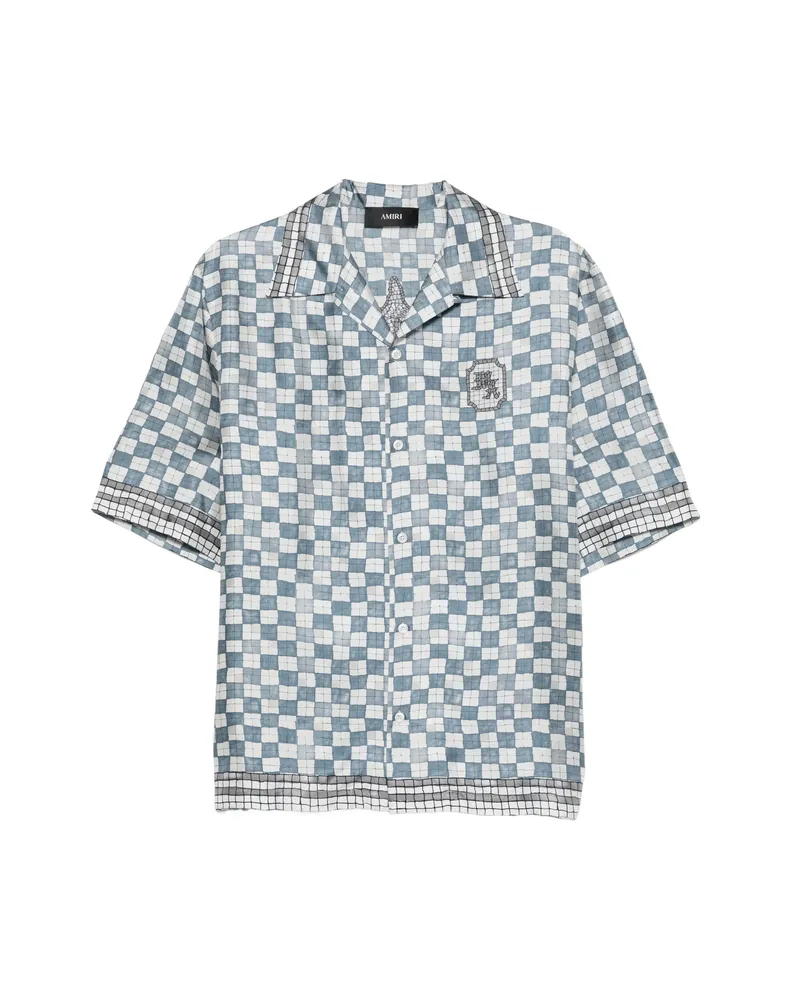 Amiri MA Chequered Graphic Shirt Blue