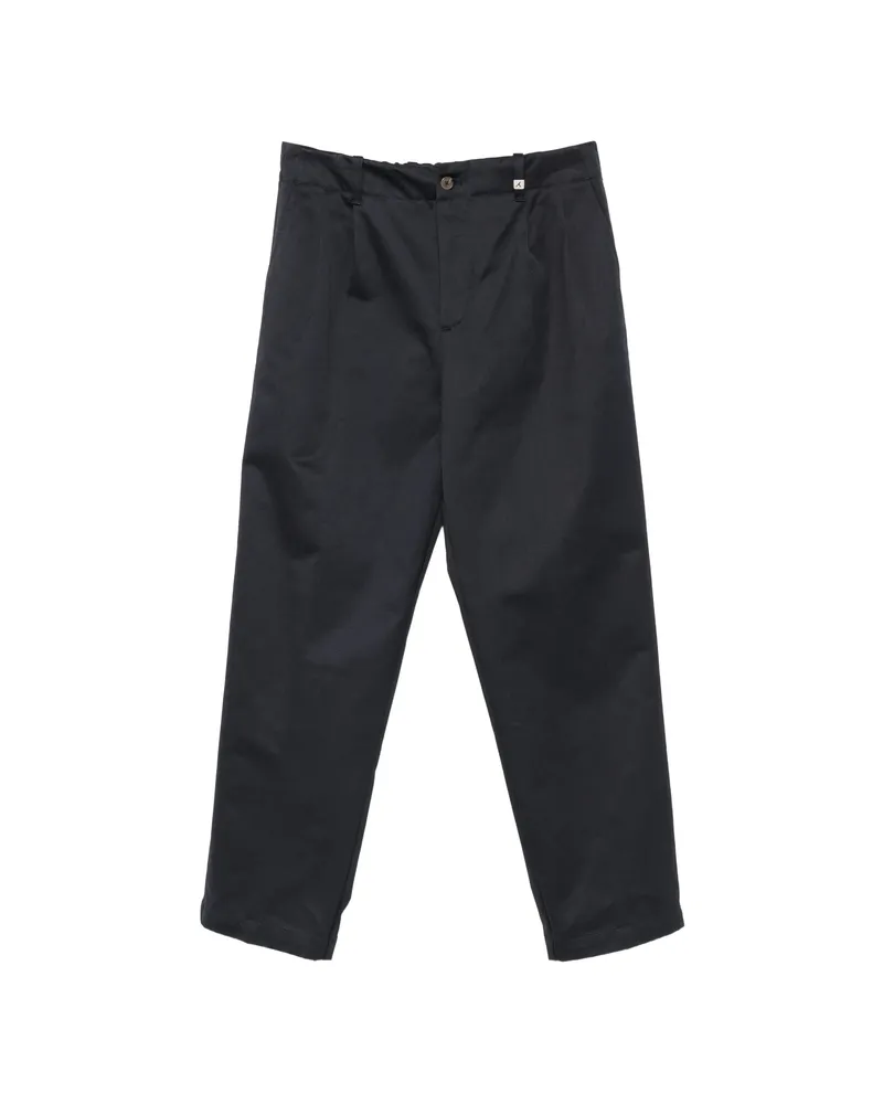 MYTHS Pleated Straight-leg Trousers Blue