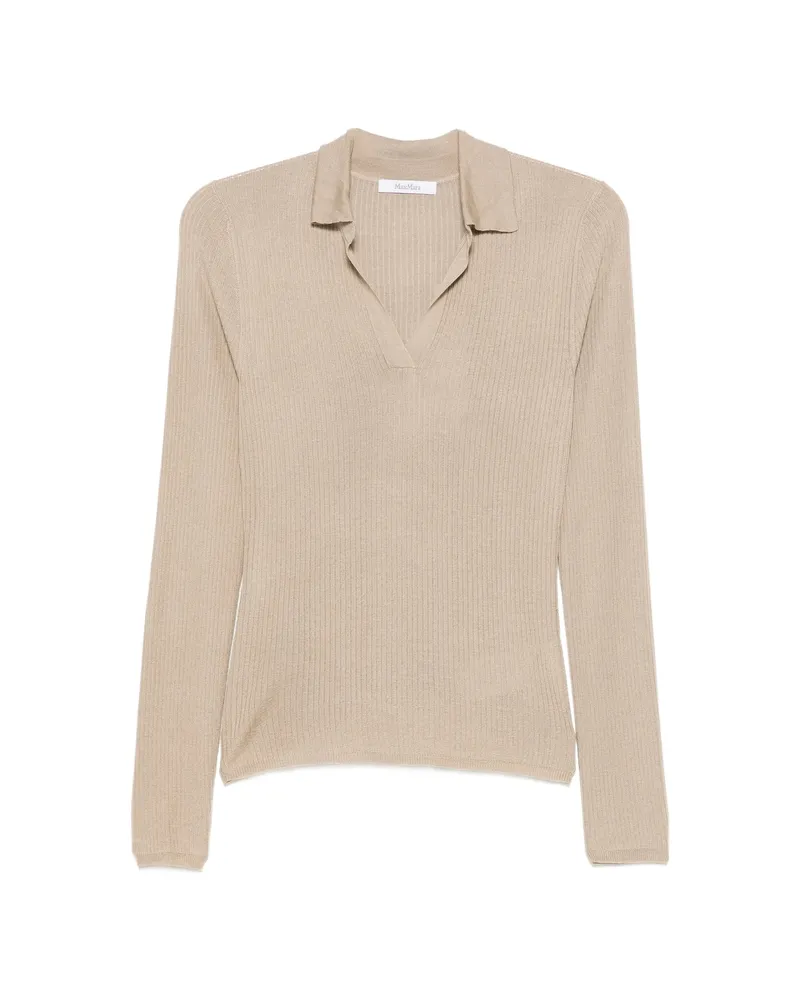Max Mara Ribbed-knit Fergo Sweater Neutrals