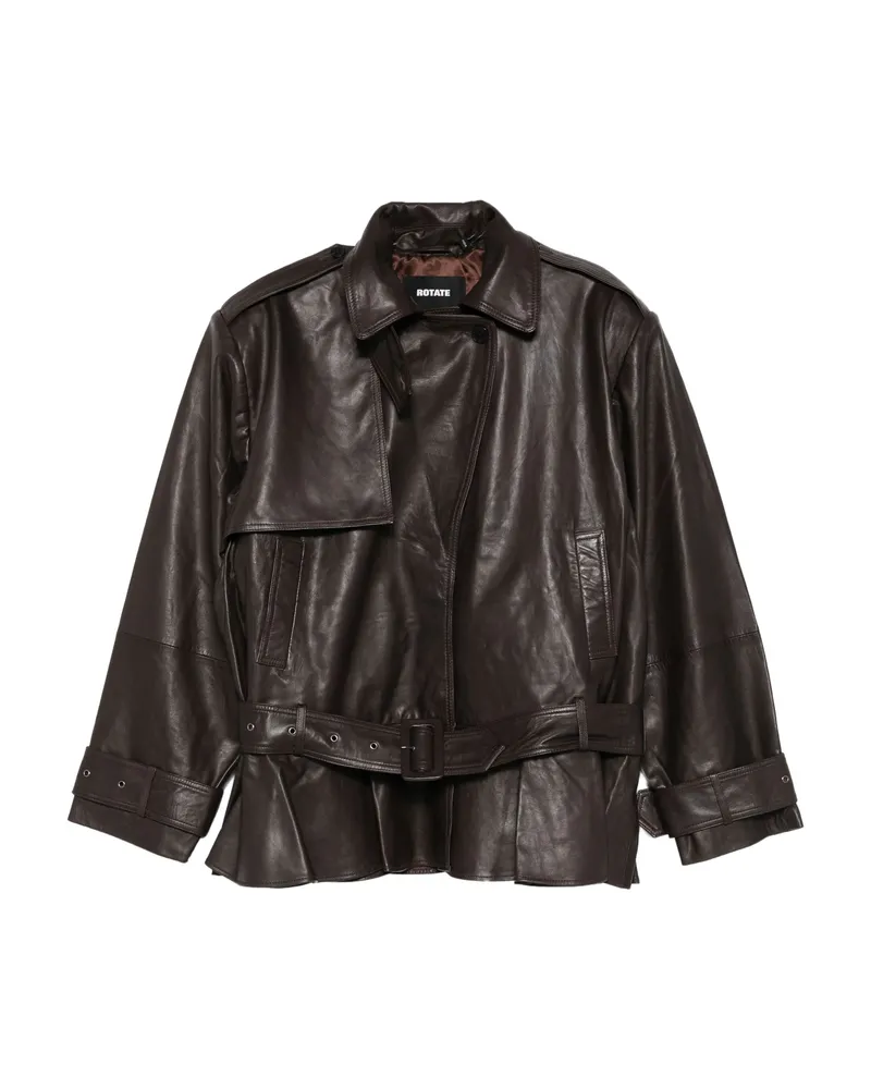 ROTATE Birger Christensen Leather Jacket Brown