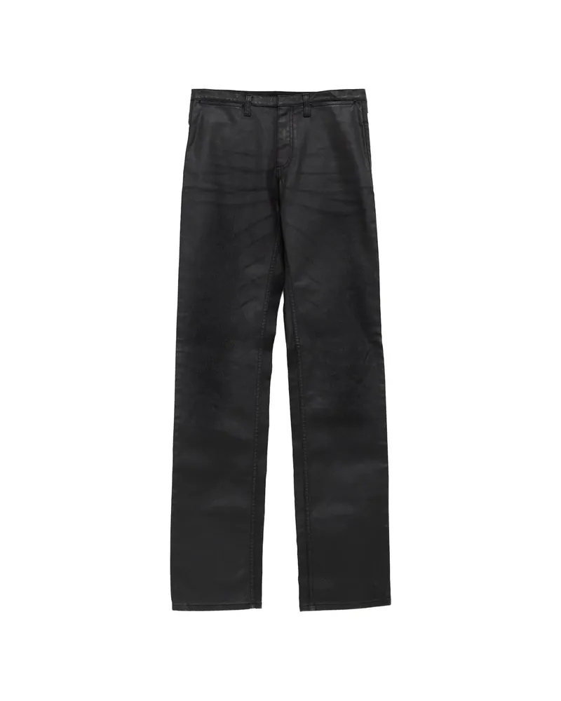 Gucci Coated Straight-leg Jeans Black