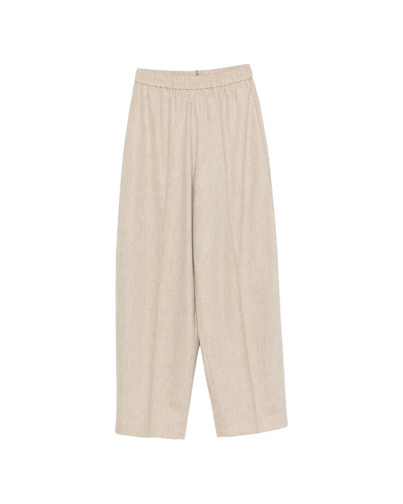 Fabiana Filippi Elasticated-waistband Wide-leg Trousers Neutrals