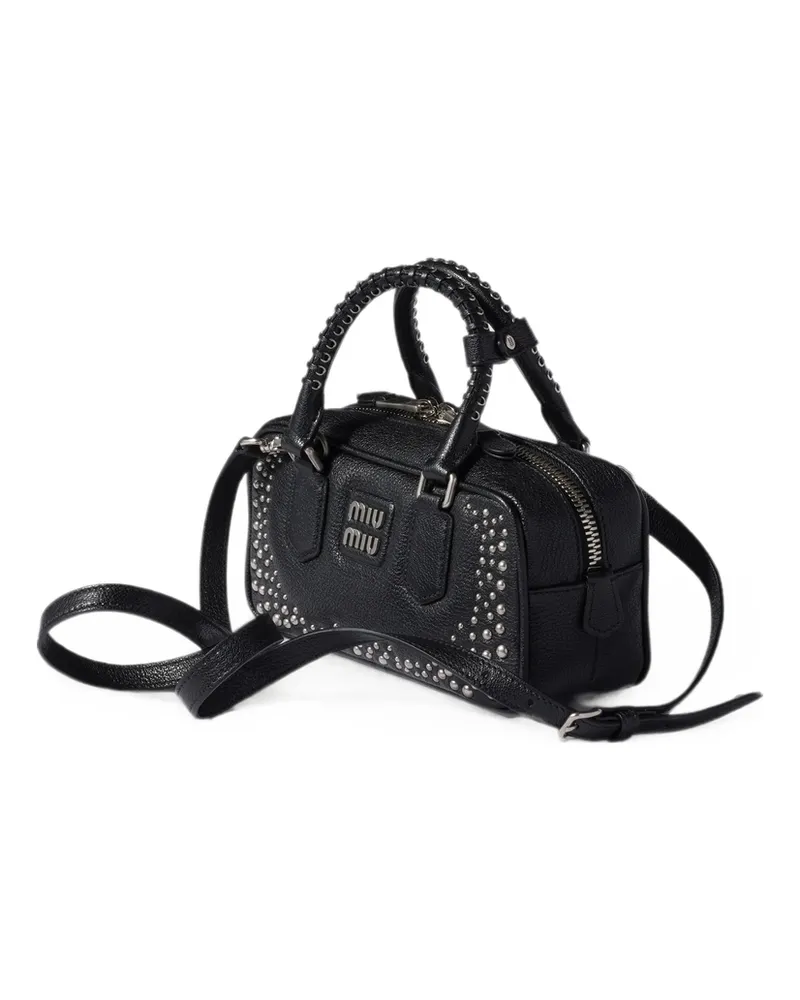 Miu Miu Arcadie Studded Leather Bag Black