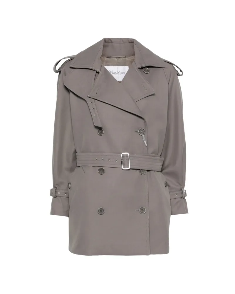 Max Mara Cacio Double-breasted Belted Trench Coat Grey