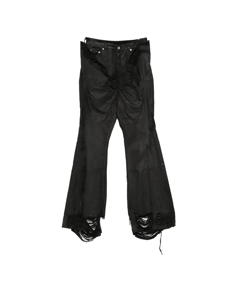 DRKSHDW by Rick Owens Frayed Denim Jeans Black