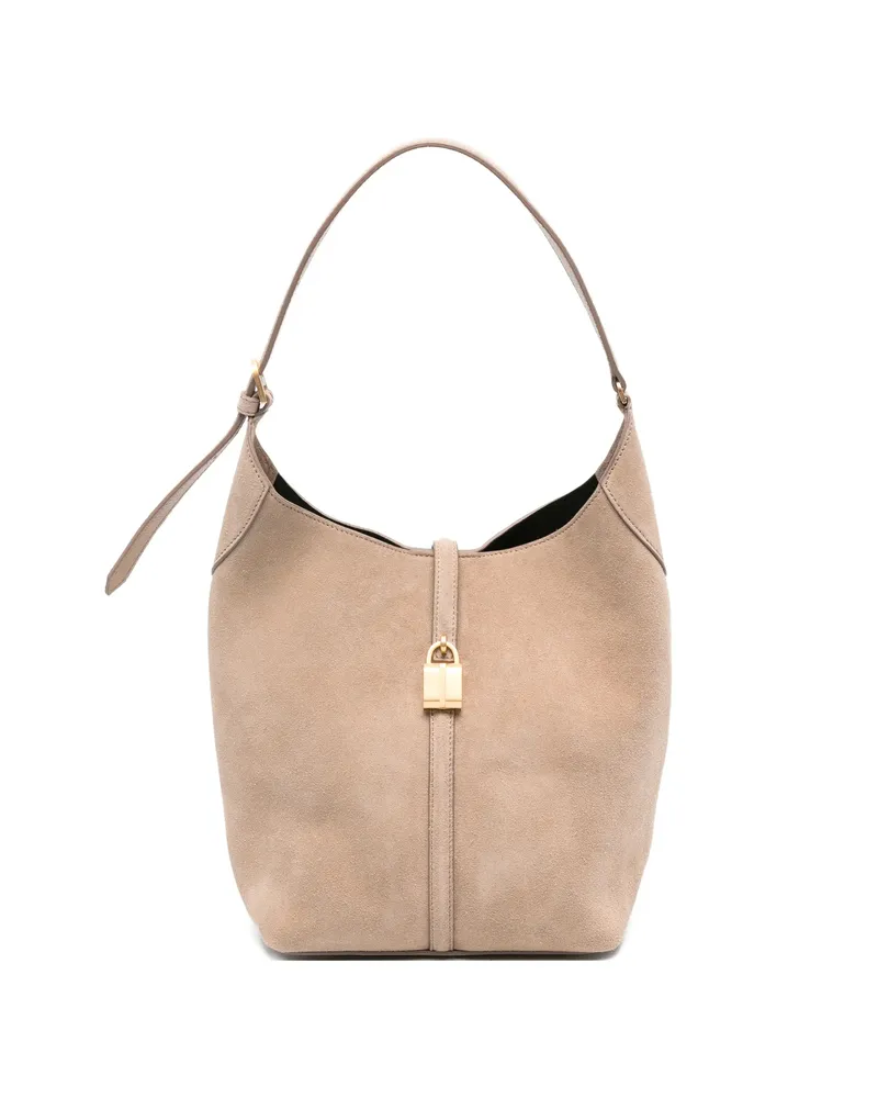 DeMELLIER DEMELLIER SIENA SUEDE BUCKET BAG Neutrals