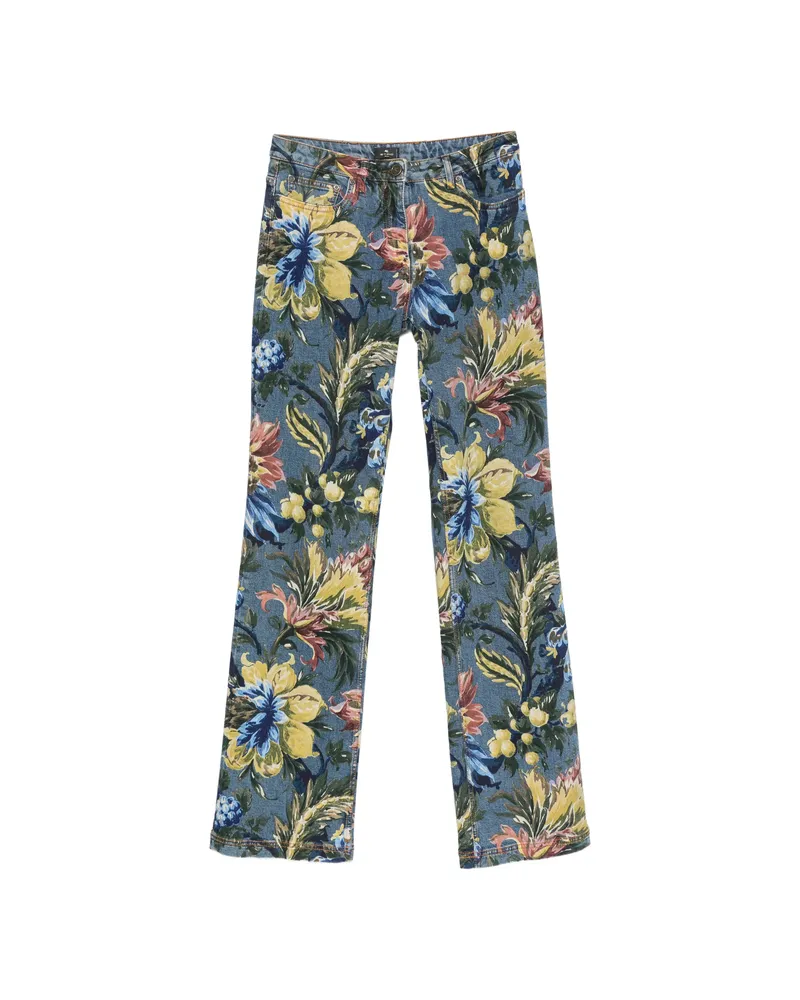 Etro Floral-print Jeans Blue