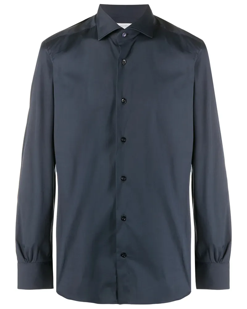 MAZZARELLI Plain Buttoned Shirt Blue