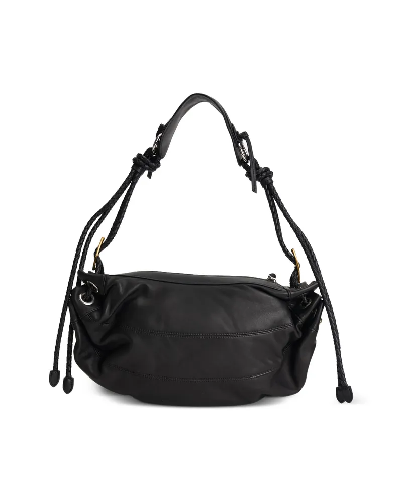 Isabel Marant Medium Maia Braided-strap Knotted Leather Shoulder Bag Black