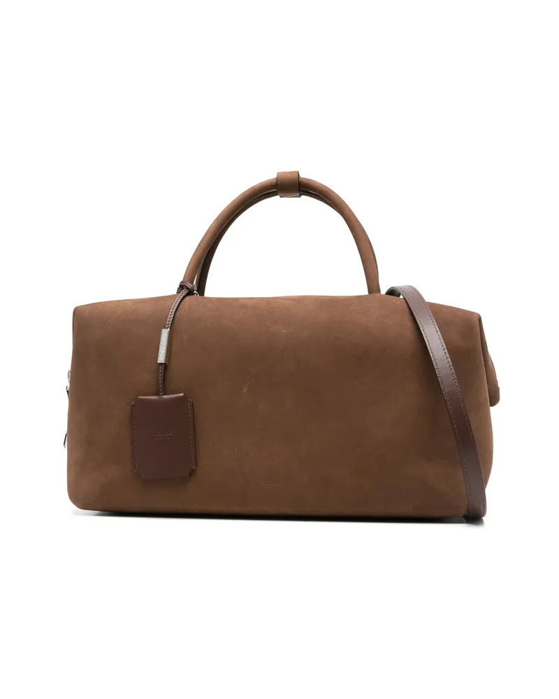 Max Mara Medium Suede Tote Bag Brown